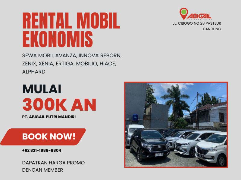 Tak Perlu Pusing, Rental Mobil Ekonomis di Bandung Kini Lebih Mudah dan Ekonomis