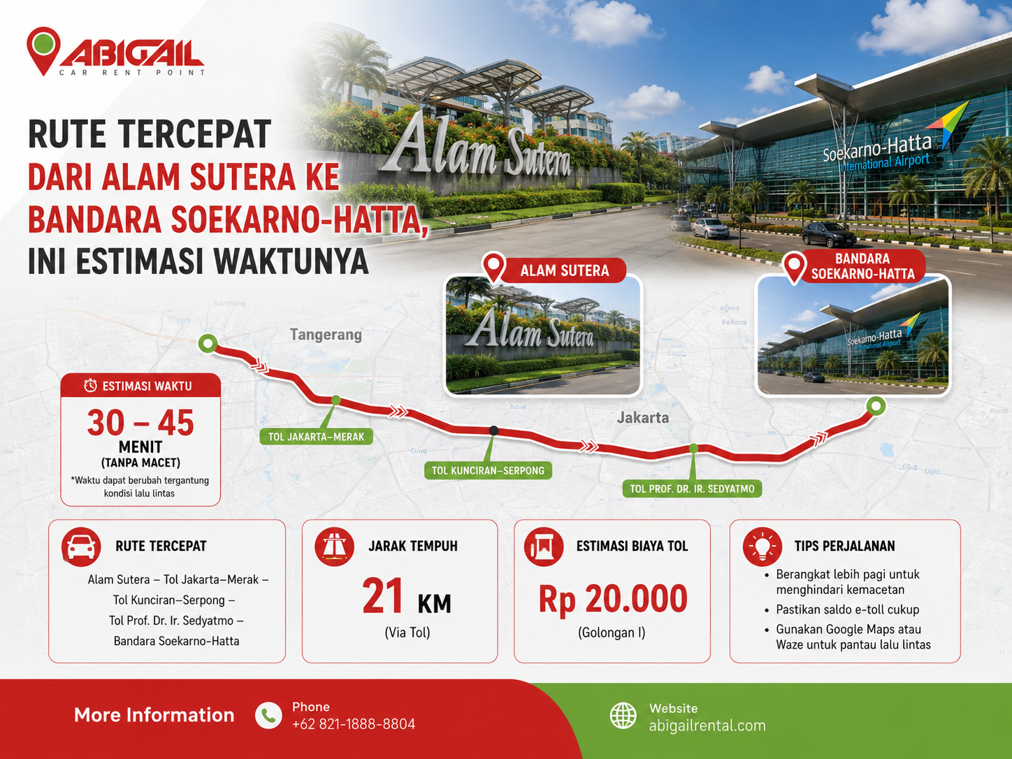 Rental Mobil Alam Sutera All in Sopir Antar Jemput Bandara